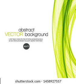 Green waves on white background