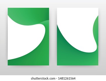 Green waves on white design for annual report, brochure, flyer, poster. Abstract green waves background vector illustration for flyer, leaflet, poster. Business abstract A4 brochure template.