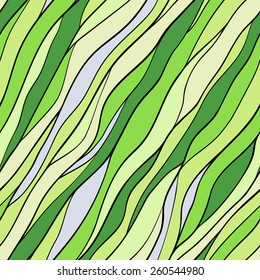 Green waves seamless pattern