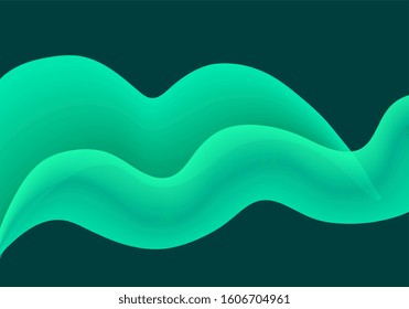 green waves texture background. vector illustration