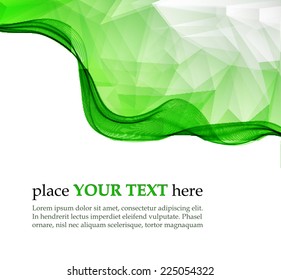 Green waves and triangles background