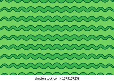 Líneas abstractas onduladas verdes fondo vectorial transparente