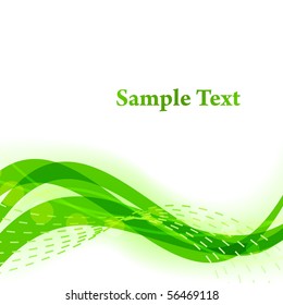 Green wavy background with white copy space.