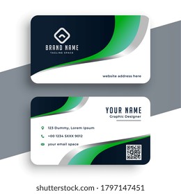 green wavy business card template design