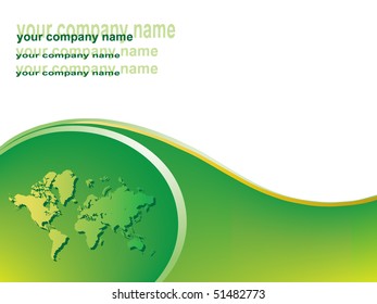 Green wavy business card for your company