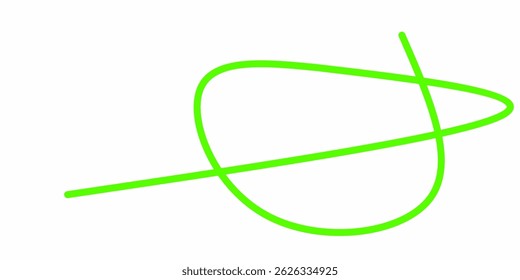 green wavy curly line vector. green wavy line stroke. Swoosh, swash underline stroke. Abstract green wavy thin line. Scribble element.