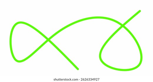 green wavy curly line vector. green wavy line stroke. Swoosh, swash underline stroke. Abstract green wavy thin line. Scribble element.