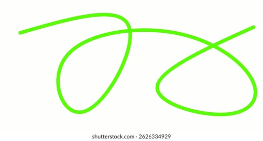 green wavy curly line vector. green wavy line stroke. Swoosh, swash underline stroke. Abstract green wavy thin line. Scribble element.