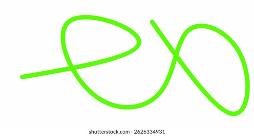 green wavy curly line vector. green wavy line stroke. Swoosh, swash underline stroke. Abstract green wavy thin line. Scribble element.