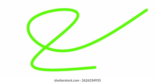 green wavy curly line vector. green wavy line stroke. Swoosh, swash underline stroke. Abstract green wavy thin line. Scribble element.