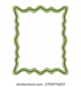 Ilustração de vetor de quadro vertical de borda ondulada verde