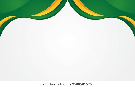 Green wavy gradient banner abstract background