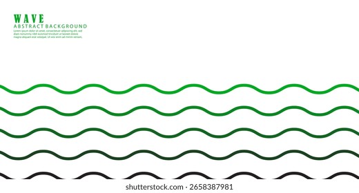 Patrón de línea ondulada verde sobre fondo blanco
