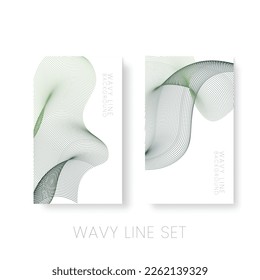 Green Wavy line set Creative concept multicolored abstract background set. For Web and Mobile Applications, art illustration template design, business and social media, modern.