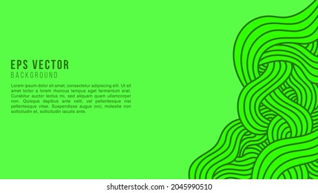 Green wavy lines abstract background with hand drawn outline style. can use for poster, business banner, flyer, advertisement, brochure, catalog, web, site, website, presentation, book cover, leaflet