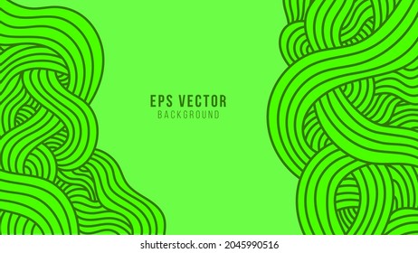 Green wavy lines abstract background with hand drawn outline style. can use for poster, business banner, flyer, advertisement, brochure, catalog, web, site, website, presentation, book cover, leaflet