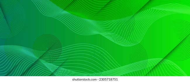 green wavy lines background with modern fluid gradient colors