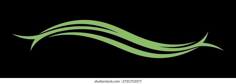 Green wavy lines on a black background, creating a dynamic and flowing design.