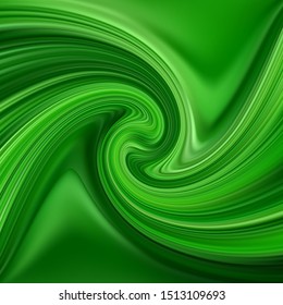Green wavy paint streams. Vector abstract background. Acrylic paint