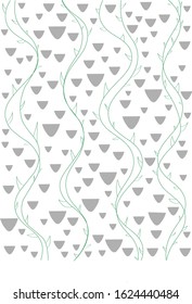 The green wavy stalks and grey triangles pattern 