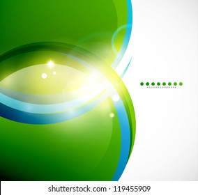 Green wavy vector abstract background