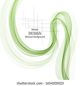 
Green wavy wave on abstract background. Design element. Brochure Template