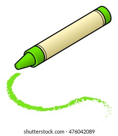 A green wax crayon.