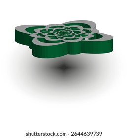 Cera verde. Impressão de selo decorativo. Marca de autenticação de vetor. Ornate emblema circular.
