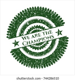 Green We are the Champions distressed rubber stamp Green We are the Champions distressed rubber stamp