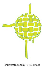 Green weaving ball icon