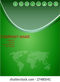 green web background with copy space, vector