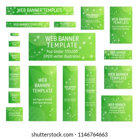Green web banners. Standard size. Vector illustration. Design spring