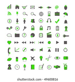 Green Web and Business Icons
