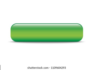 Green web button. Blank button. Vector illustration