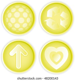 Green web direction icons button vector 3D