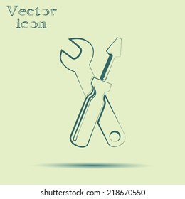 green web icon with shadow vector illustration