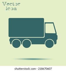green web icon with shadow vector illustration