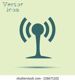 green web icon with shadow vector illustration