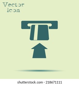 green web icon with shadow vector illustration