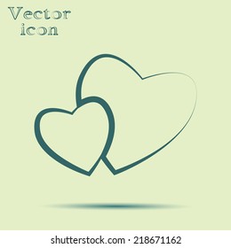green web icon with shadow vector illustration