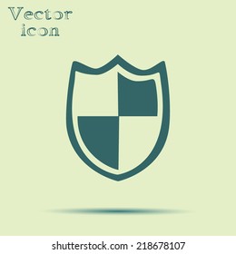 green web icon with shadow vector illustration
