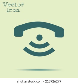 green web icon with shadow vector illustration