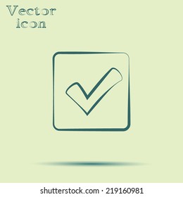 green web icon with shadow vector illustration 