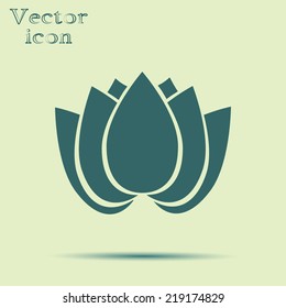 green web icon with shadow vector illustration 