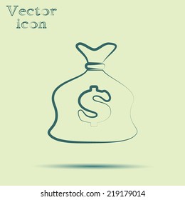 green web icon with shadow vector illustration 