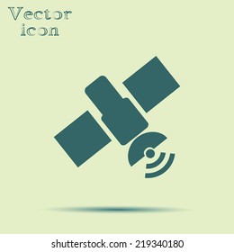 green web icon with shadow vector illustration 
