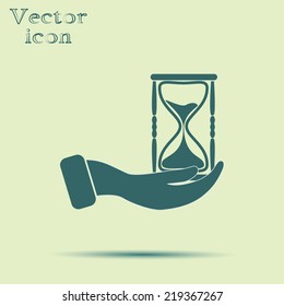 green web icon with shadow vector illustration