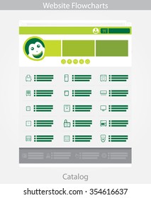 Green Web template simple vector: Catalog Page