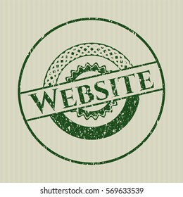 Green Website distress rubber grunge seal