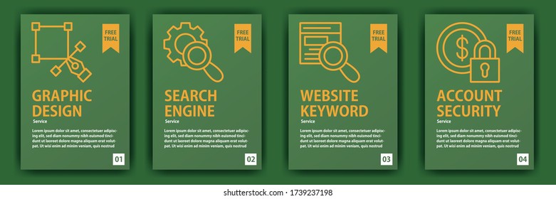 Green website fliyer vector template